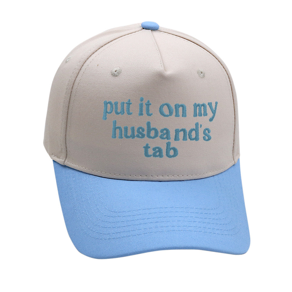 Put It On My Husbands Tab Trucker Embroidery Color Matching Baseball Cap