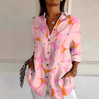 Floral Print Long-sleeved Shirt Women's Casual Button Tops Clothing