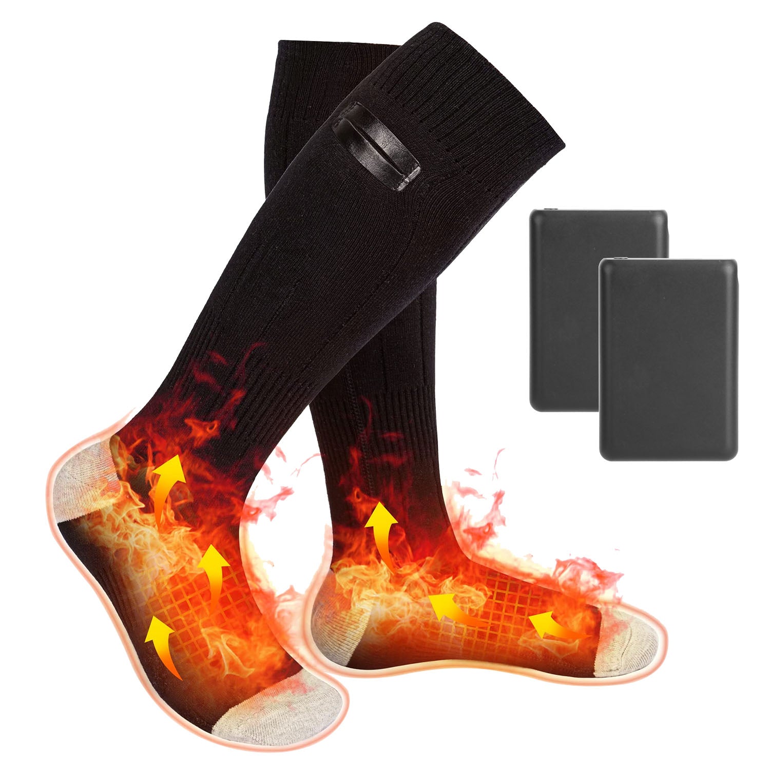 1Pair  Electric Heated Socks For Men Women Battery Powered Heated Socks Rechargeable Feet Warmer With 4 Temperature Levels Indoor Outdoor Machine Washable
