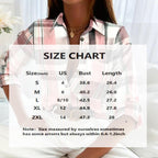 Women's Casual Plaid Long Sleeve Shirt - Button-Down Top With Chest Pocket, Classic Lapel Collar For Office & Weekend Wear