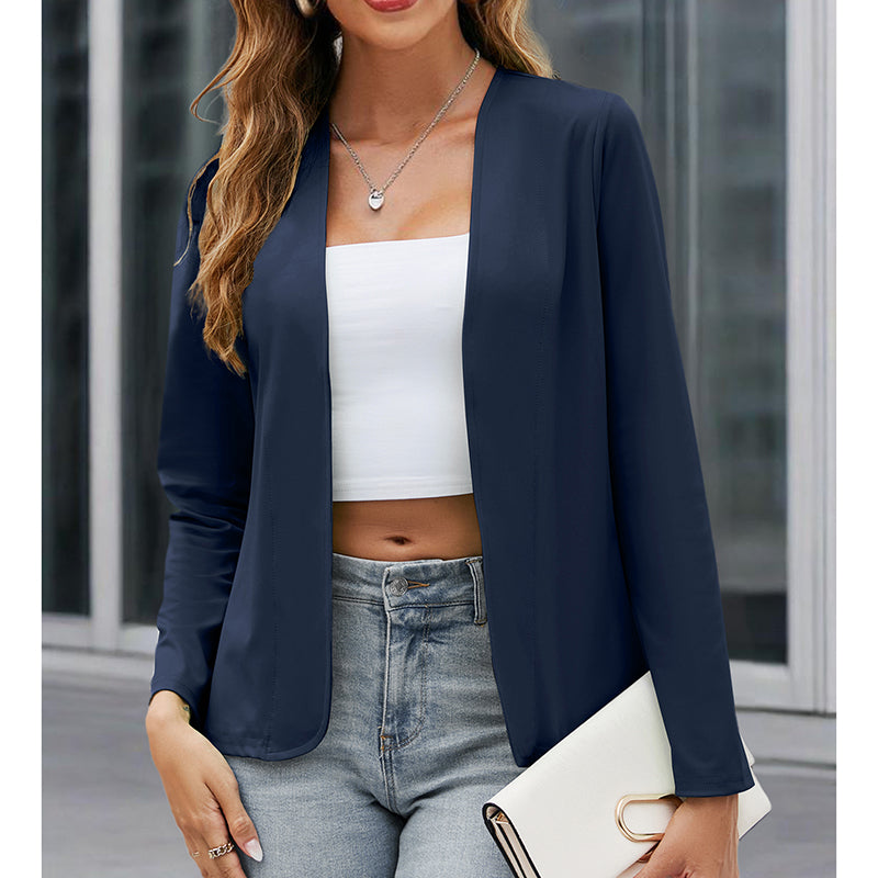 Women Plus Size Casual Blazer Open Front Long Sleeve Work Office Cardigan Jackets