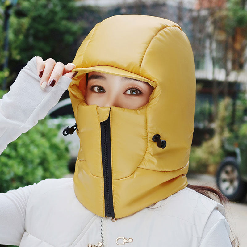 Winter Warm Hat Female Cycling Electric Car Face Care Ear Protection Scarf
