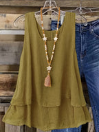 Self-pick-up Plus Size Women's Solid Colour Summer Sleeveless Shirt Casual Lightweight Tank Top  Only Self-pickup Is Supported