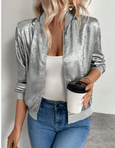 Thin Coat With Zip Slim Fit Slimming Casual Jacket Top