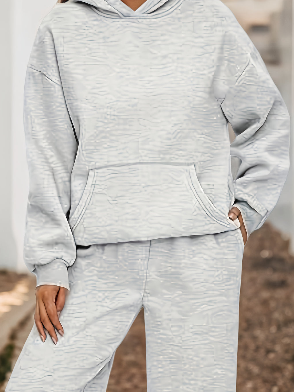 2025 Large Size New 2 Piece Outfits Lounge Hoodie Sweatsuit Sets Oversized Sweatshirt Baggy Fall Fashion Sweatpants With Pockets