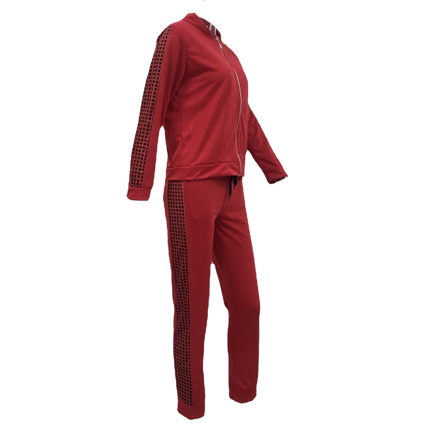 Casual Zipper Stitching Plaid Suit Women's Suit