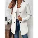 Women's Casual Business Open Front Cardigan Coat Long Sleeve Notch Collar Office Blazer Jacket