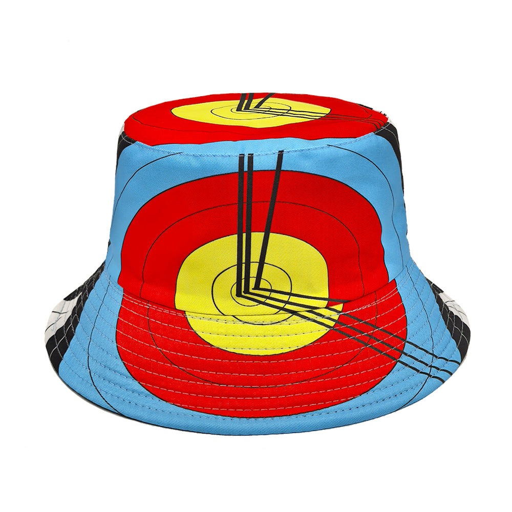 Archery Target Clock Pattern Bucket Hat Double-sided Wear