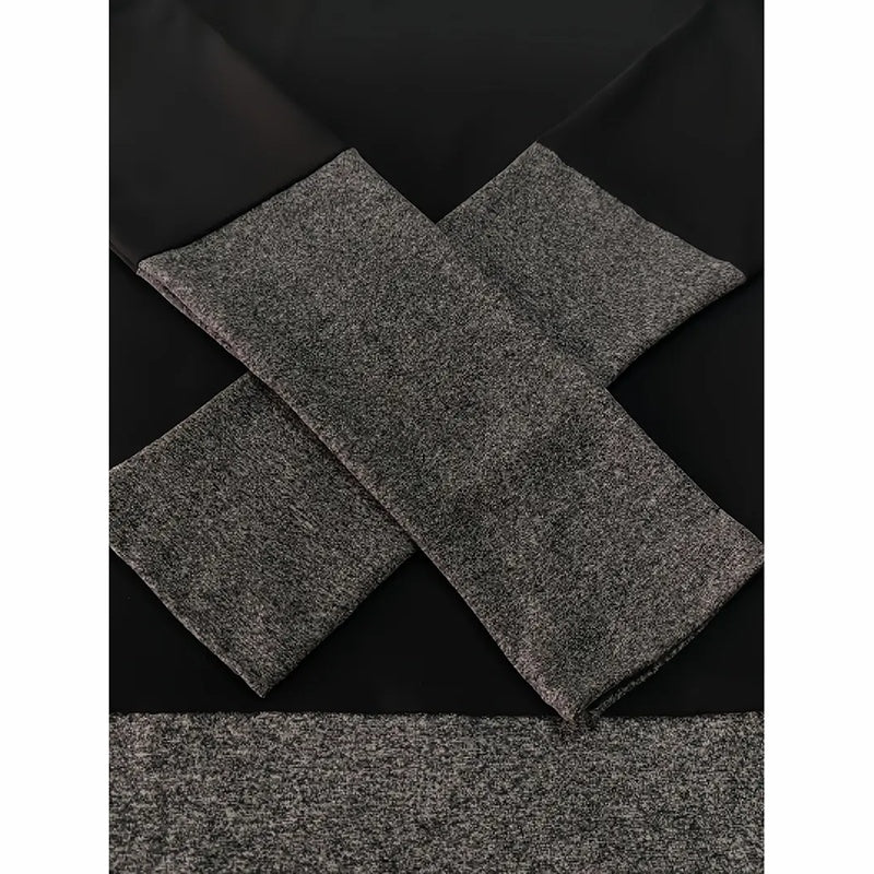 Women's Color Block Crewneck Tee, Long Sleeve Casual Basic Top