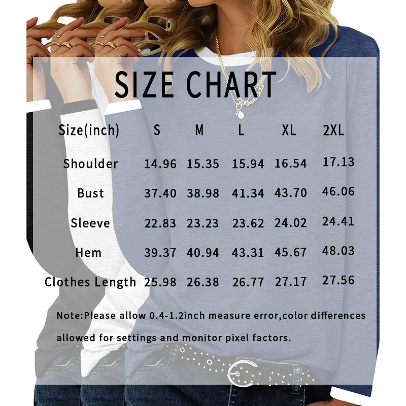3 Pack Women's Long Sleeve T Shirts, Round Neck Basic Tops Fall Casual Trendy Tees Loose Fit Soft Clothes Outfits