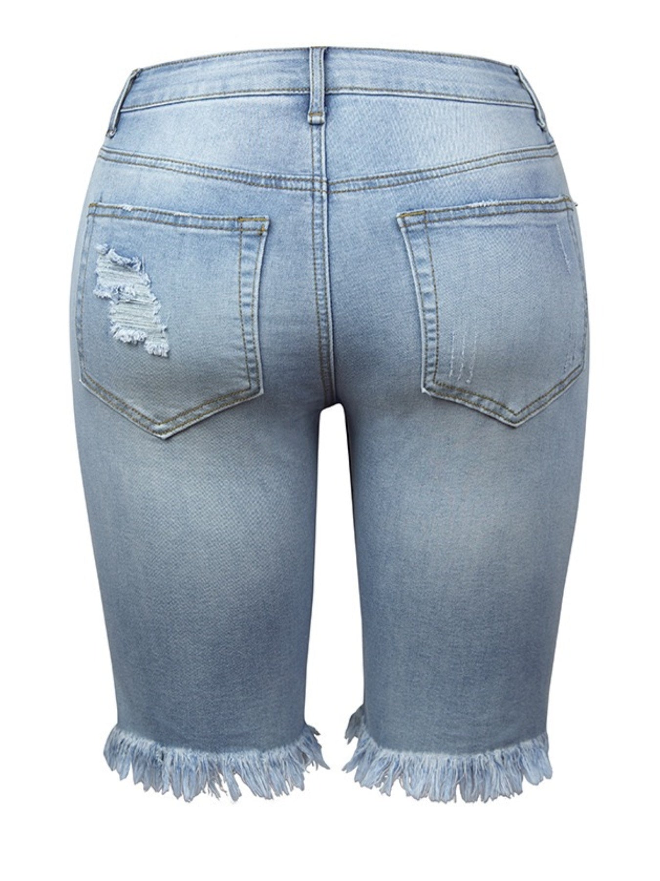2025 Women's Denim Shorts, Quarter Length Jeans, Ripped Jeans, Frayed Hems