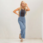 Women's High-Waist Jeans, Convertible Wide-Leg Full-Length Jeans With 3-in-1 Adjustable Hem, Tencel Lyocell For Summer. Forbidden Platform - Temu