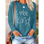 Women Be Kind Tshirt Casual Inspirational Graphic Tees Long Sleeve Loose Fit Shirt