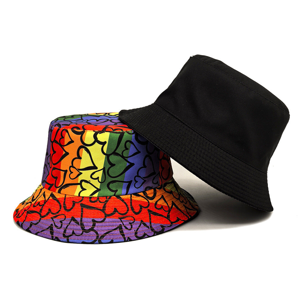Love Color Matching Pattern Printing Bucket Hat