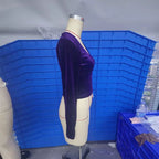 Women's Sexy Solid Color Velvet V-Neck Top, Sequin Detail Long Sleeve Blouse For Layering And Holiday Wear