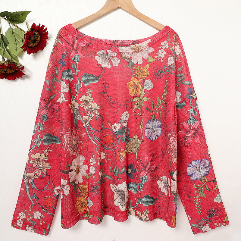 Women's Graphic Print Long Sleeve Blouse, Crew Neck Fall Fashion Tunic Top, Casual Dressy Work Shirt