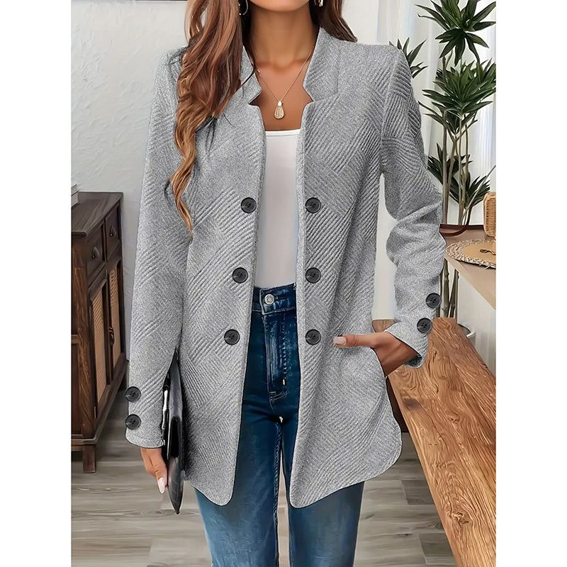 Women's Casual Business Open Front Cardigan Coat Long Sleeve Notch Collar Office Blazer Jacket