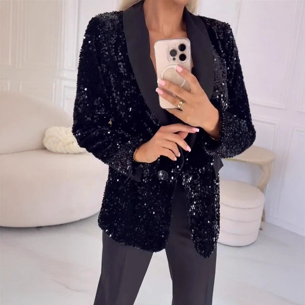 Autumn And Winter Leisure Fashionable Sequins Jacket