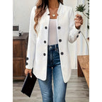 Women's Casual Business Open Front Cardigan Coat Long Sleeve Notch Collar Office Blazer Jacket