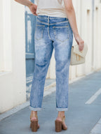 2025 Women's Denim Pants, Tight Jeans, Built In Zipper Closure, Foldable Legs