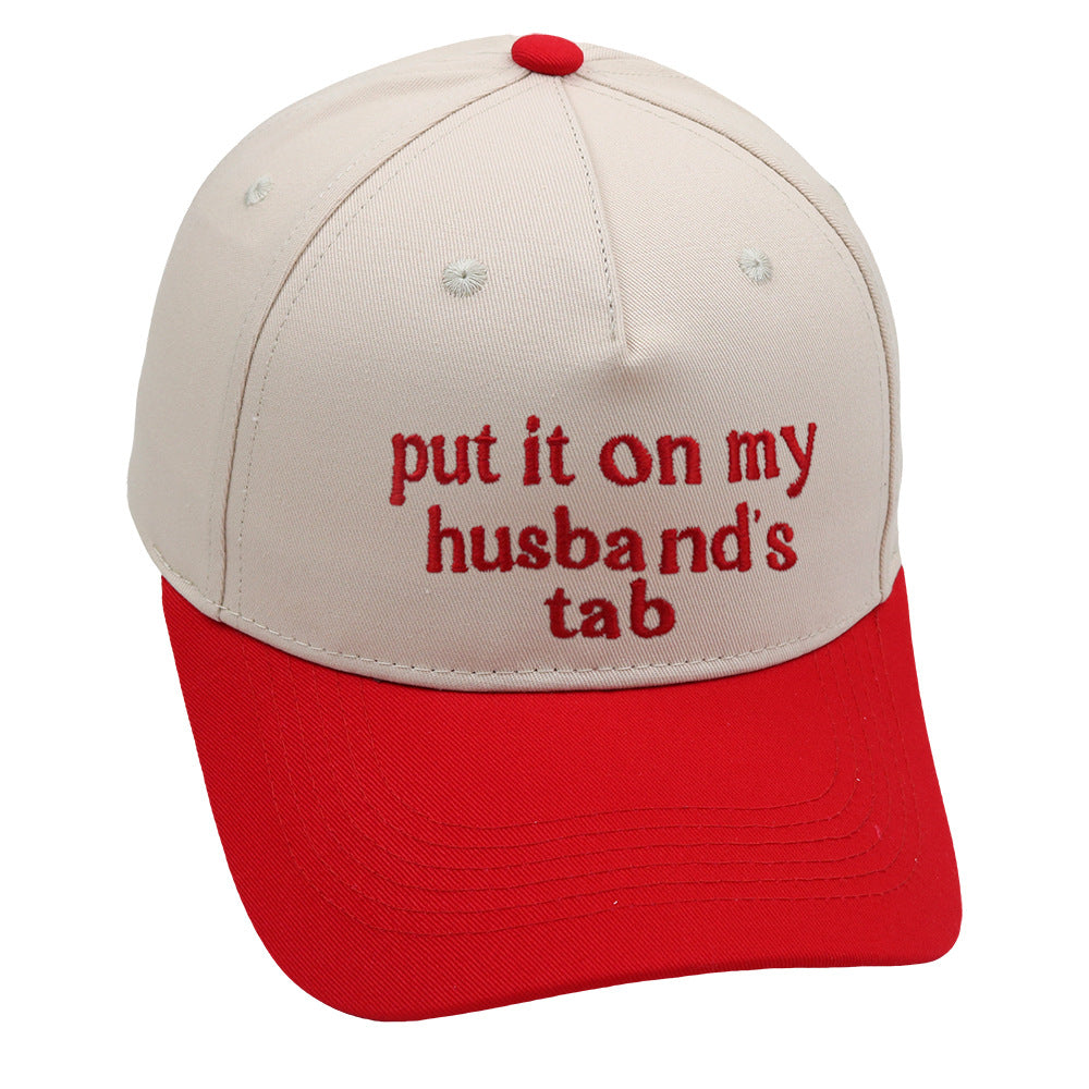 Put It On My Husbands Tab Trucker Embroidery Color Matching Baseball Cap