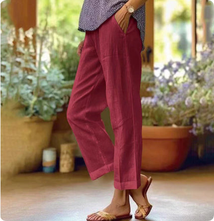 Women's Loose And Simple Solid Color Fashion Casual Pants Straight-leg Trousers