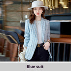 Casual Plaid Autumn Western Style Women's Clothing Long Coat