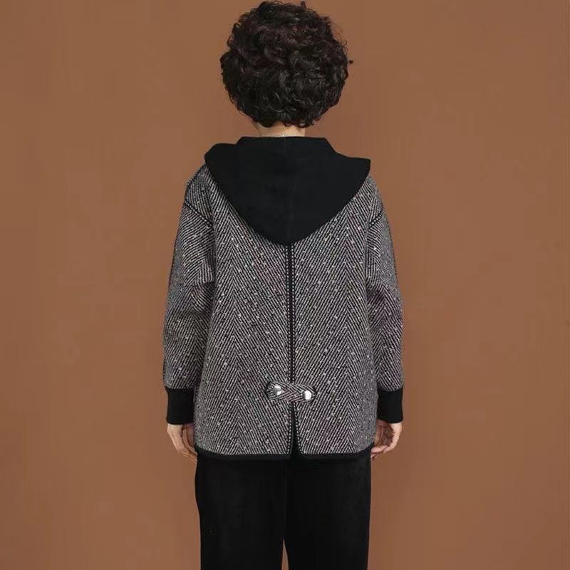 Middle-aged And Elderly Women Spring And Autumn Short Coat Plus Size Western Style Thin Top