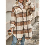 Lapel Colorblock Plaid Jacket New Design Sense Padded Coat Women's Clothing