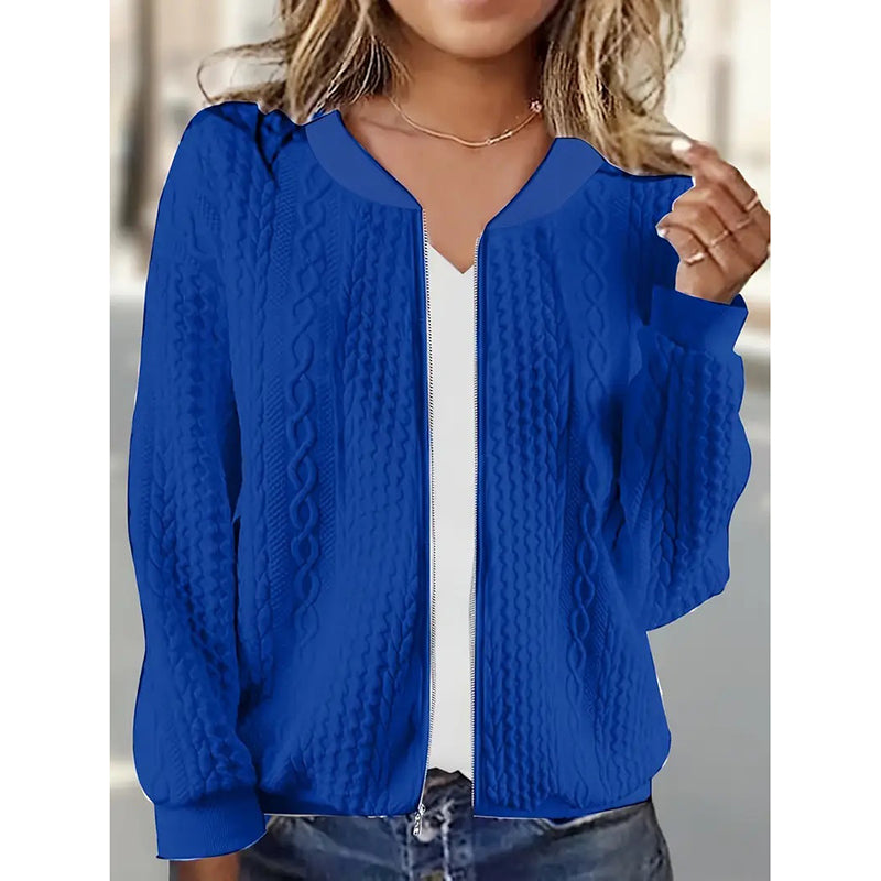 Bomber Jackets For Women Cute Jacquard Coats Lightweight Zip Up Jackets Dressy Casual