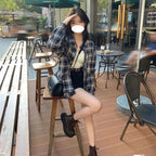 Women's Retro Plaid Sweet Thin Sun Protection Cardigan Coat Shirt