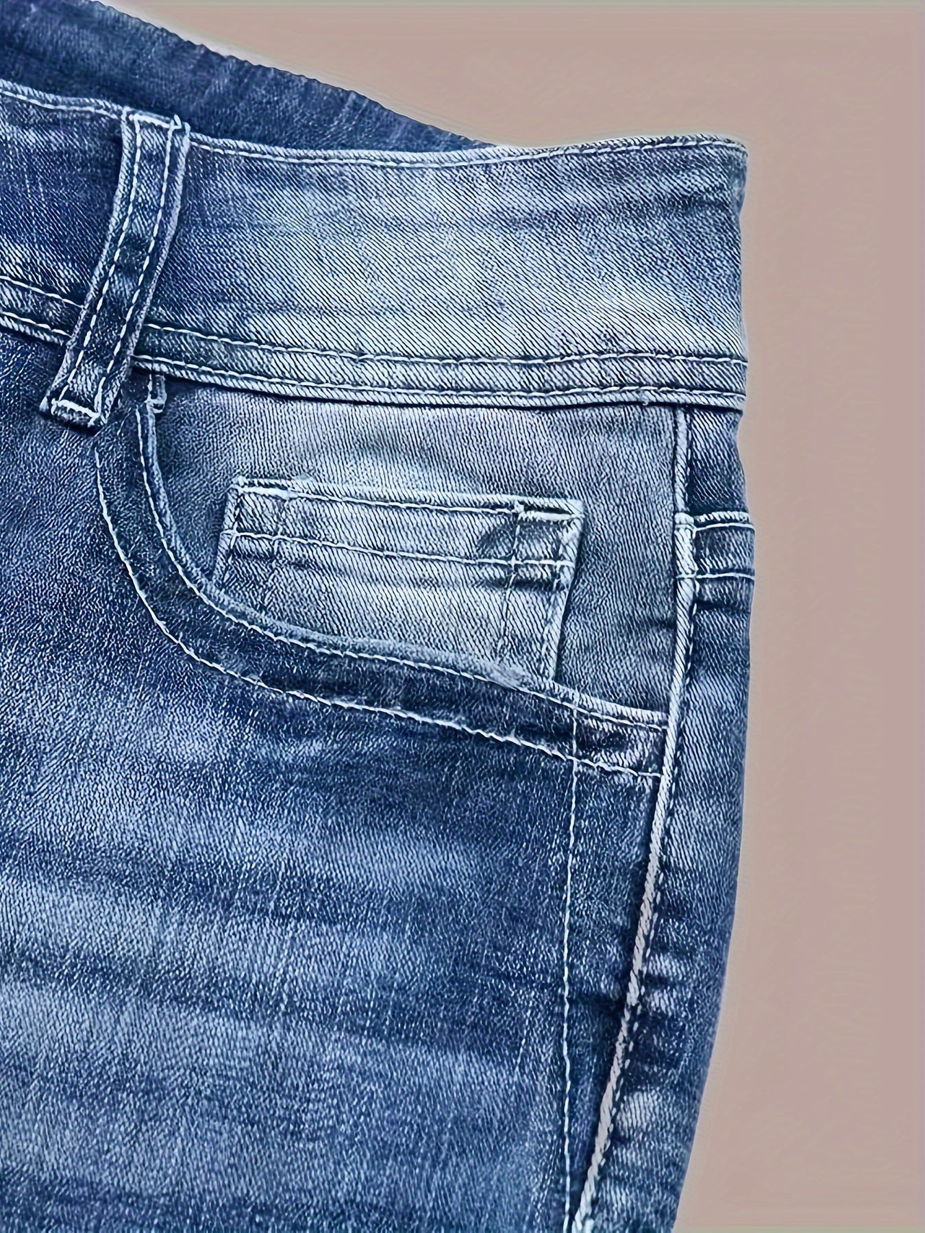 Women's Versatile And Fashionable Stretch Denim Bell Bottoms, Retro Street Style, Comfortable Embroidered Casual Jeans, Suitable For Daily Wear