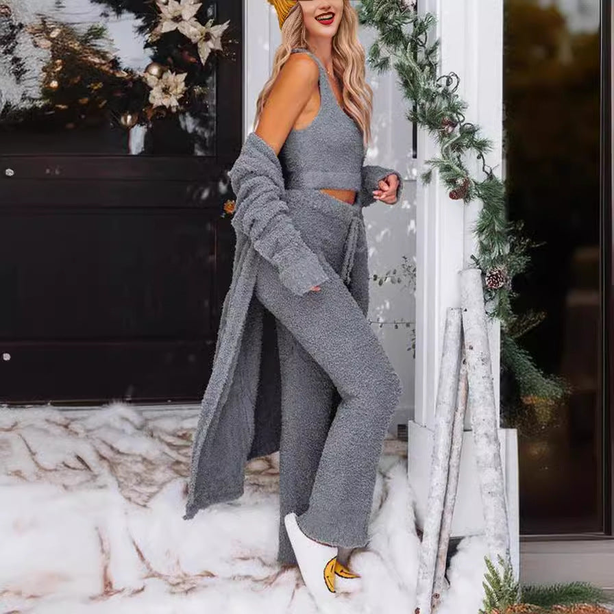 Elegant Cardigan Loose Casual Three-piece Suit Pack