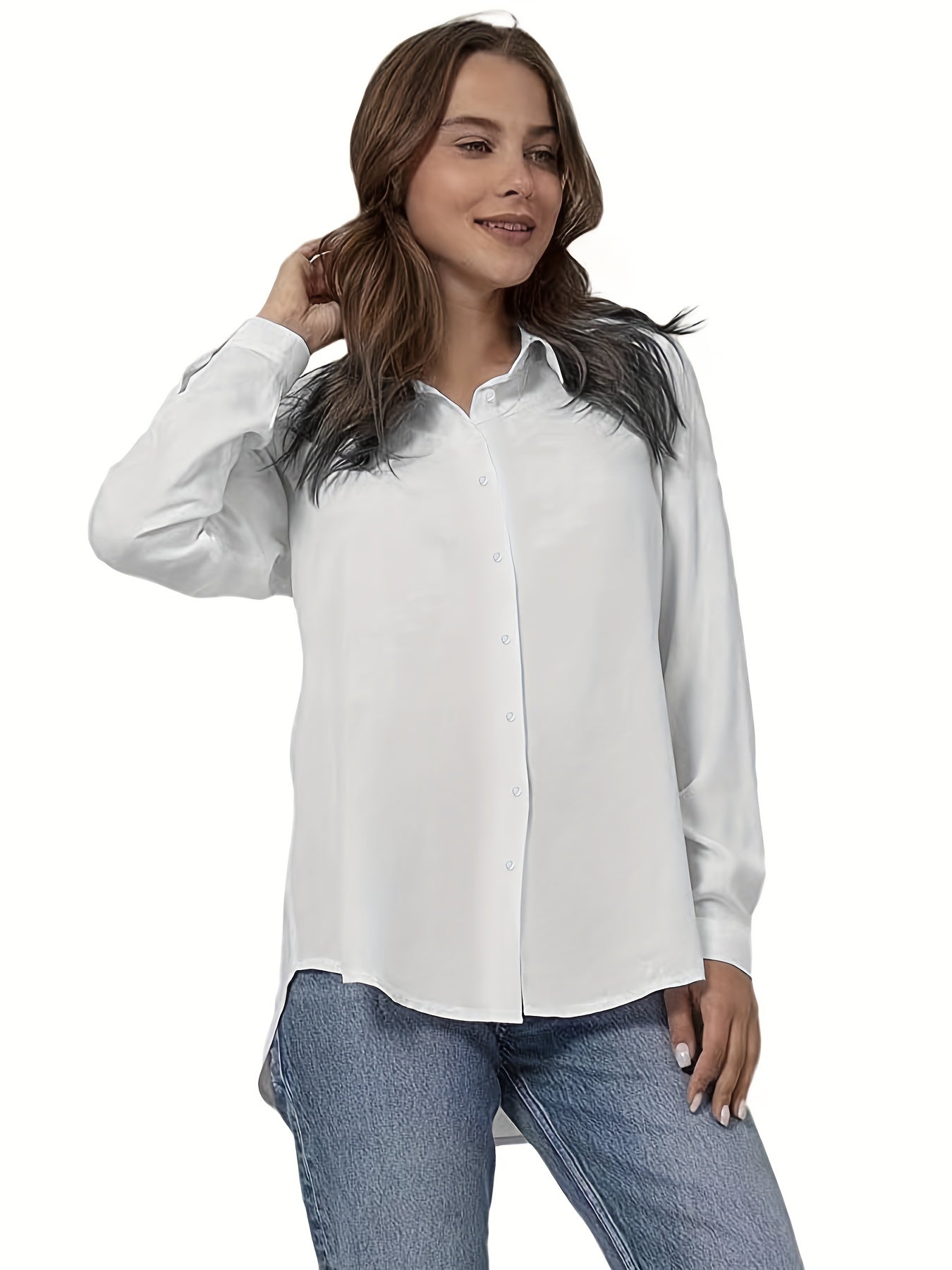 Simple Casual Long-sleeved Shirt, Versatile In All Seasons.