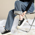 Fashion Simple Casual High Waist Plus Velvet Jeans