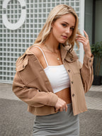 Women's Plus Size New Fashionable Flannel Short Jacket Fashion 2025 Autumn Top