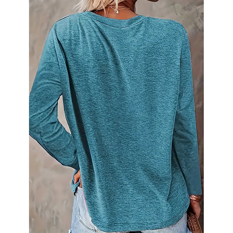 Women's Dog & Letter Print Crew Neck Sweatshirt, Casual Long Sleeve T-Shirt For Spring & Fall