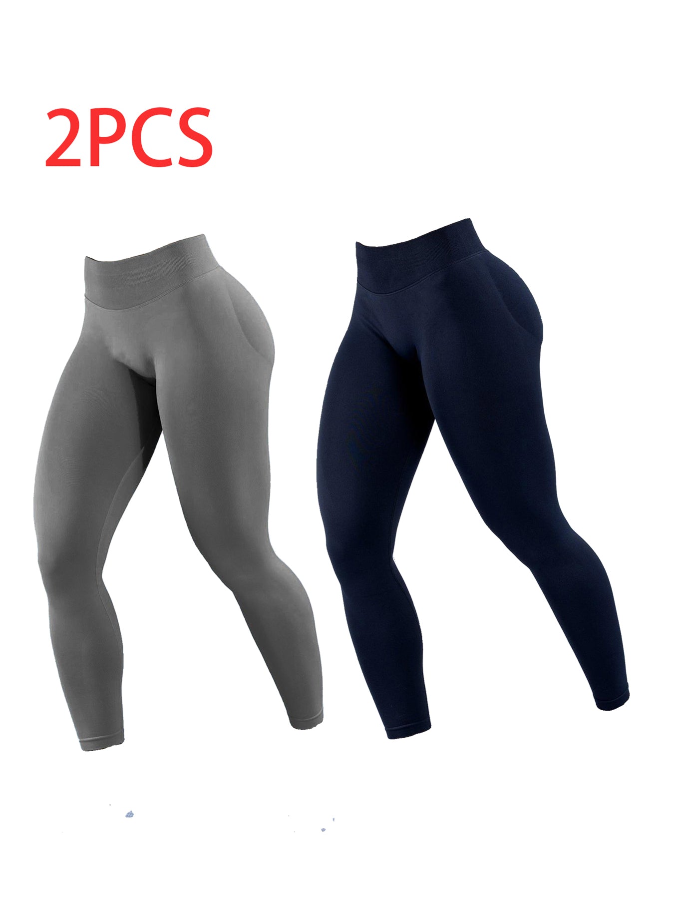 2pack Solid-color Yoga Exercise Leggings