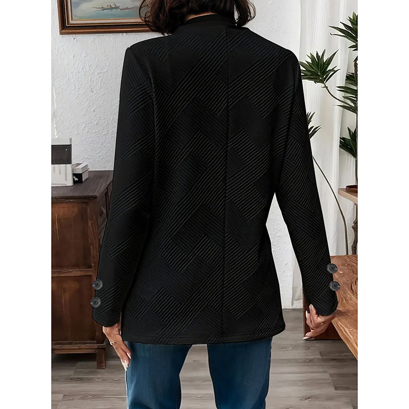 Women's Casual Business Open Front Cardigan Coat Long Sleeve Notch Collar Office Blazer Jacket