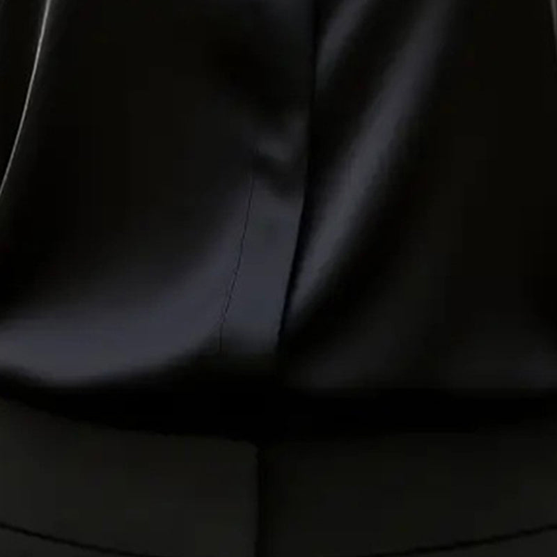 Women's Long Sleeve Satin Blouse, V Neck Loose Fit Tunic Top For Business Casual Office Fall