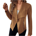 Women's Solid Color Suede Coat