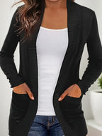 2025 Women's New Cardigan, Solid Color Knitted Jacket, Casual Lightweight Cardigan With Pockets, Fashionable Top For Streetwear Women