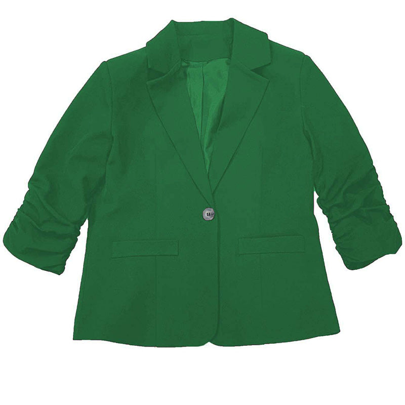 Plus Size Women's Single Button Front Lapel Blouse Elegant Solid Color Long Sleeve Office Shirt Professional Work Wear Tops