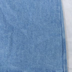 Women's Denim Puff Sleeve Top Solid Color Stand Collar Blouse With Bow Detail For Spring And Fall