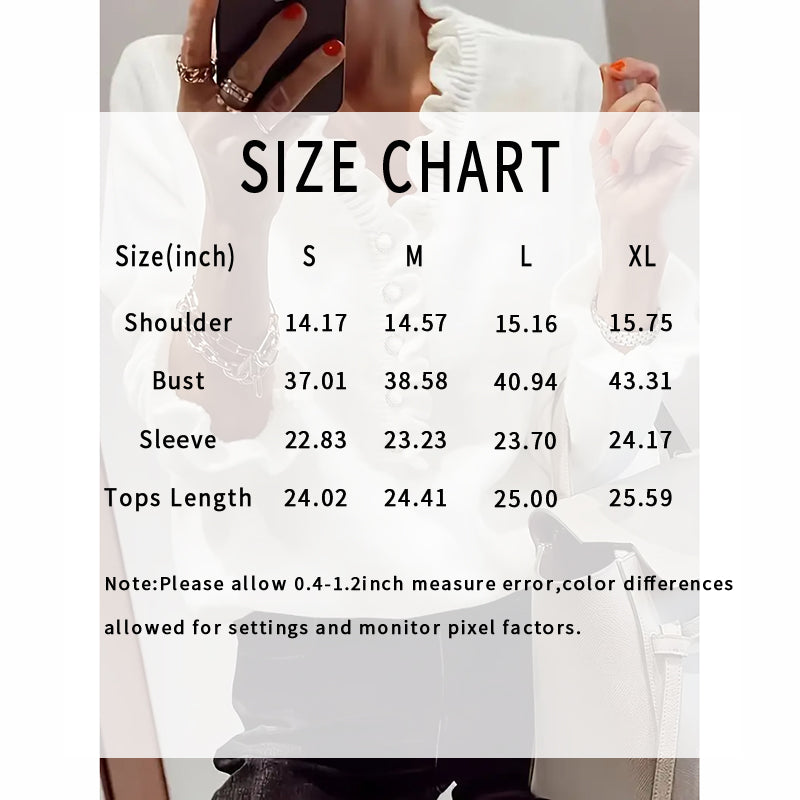 Women's Long Sleeve Ruffle Sweaters V Neck Lightweight Knitted Pullover Sweater Tops