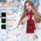1Pc Electric Heated Winter Scarf USB Heating Neck Wrap Unisex Heated Neck Shawl Soft Warm Scarves With 3 Heating Modes For Outdoor Cycling Skiing Skating Winter Activities