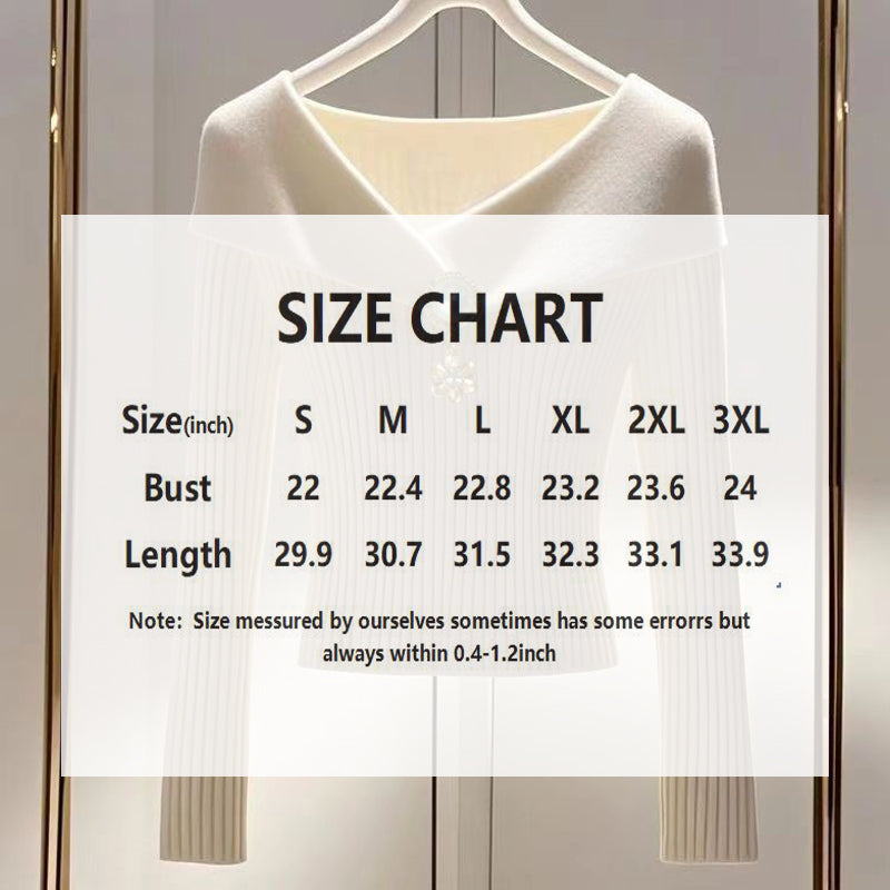 Women's French Style V-Neck Top, Embellished Detail Long Sleeve Knit Blouse For Spring And Fall