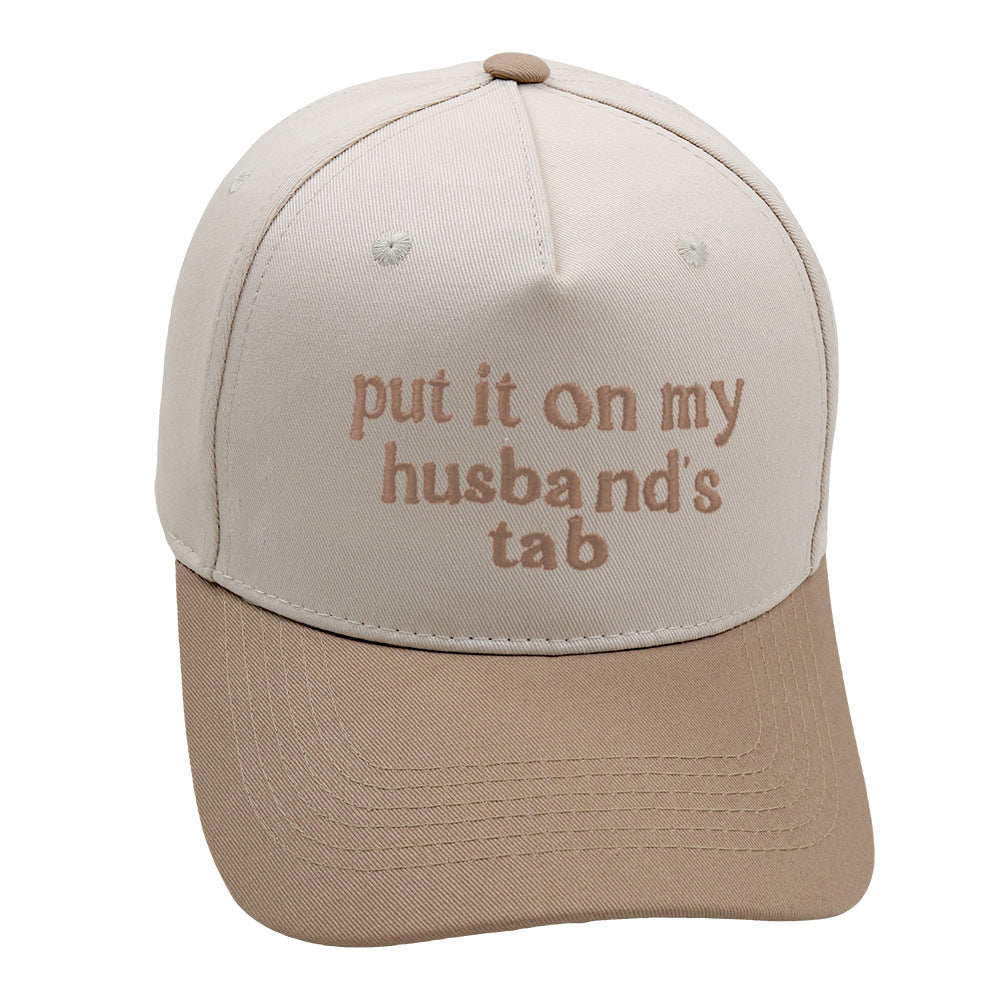 Put It On My Husbands Tab Trucker Embroidery Color Matching Baseball Cap