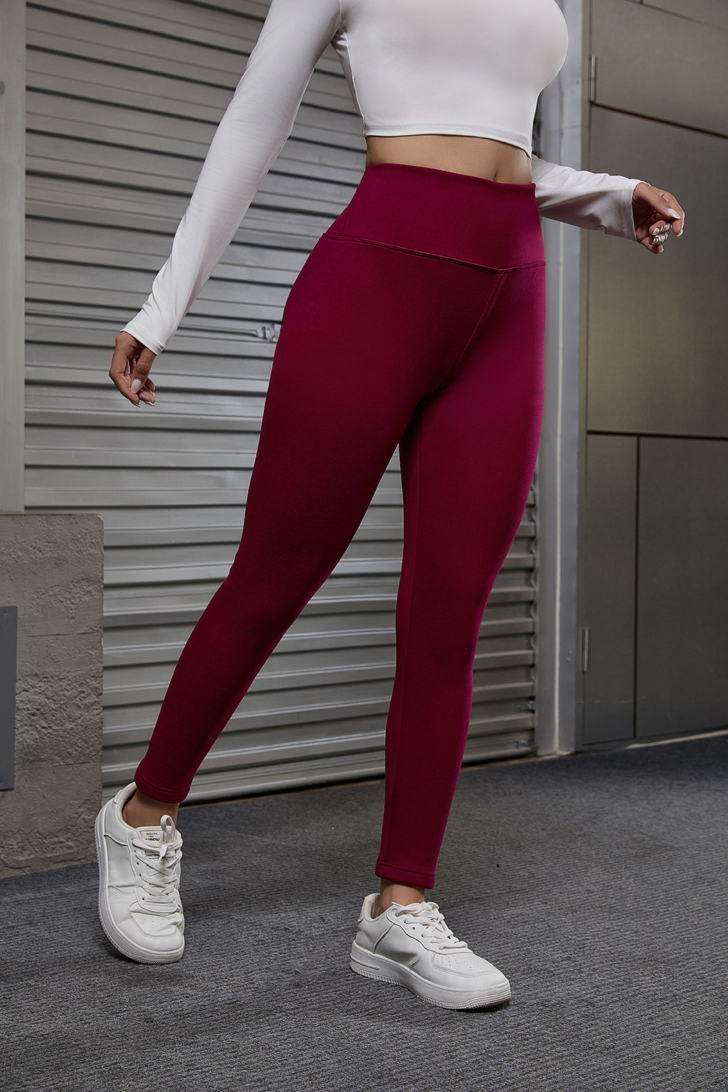 Autumn And Winter Women's Velvet Lift Hip Tight Pants With Elastic High Waist Sports Tight Pants