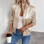 Thin Coat With Zip Slim Fit Slimming Casual Jacket Top